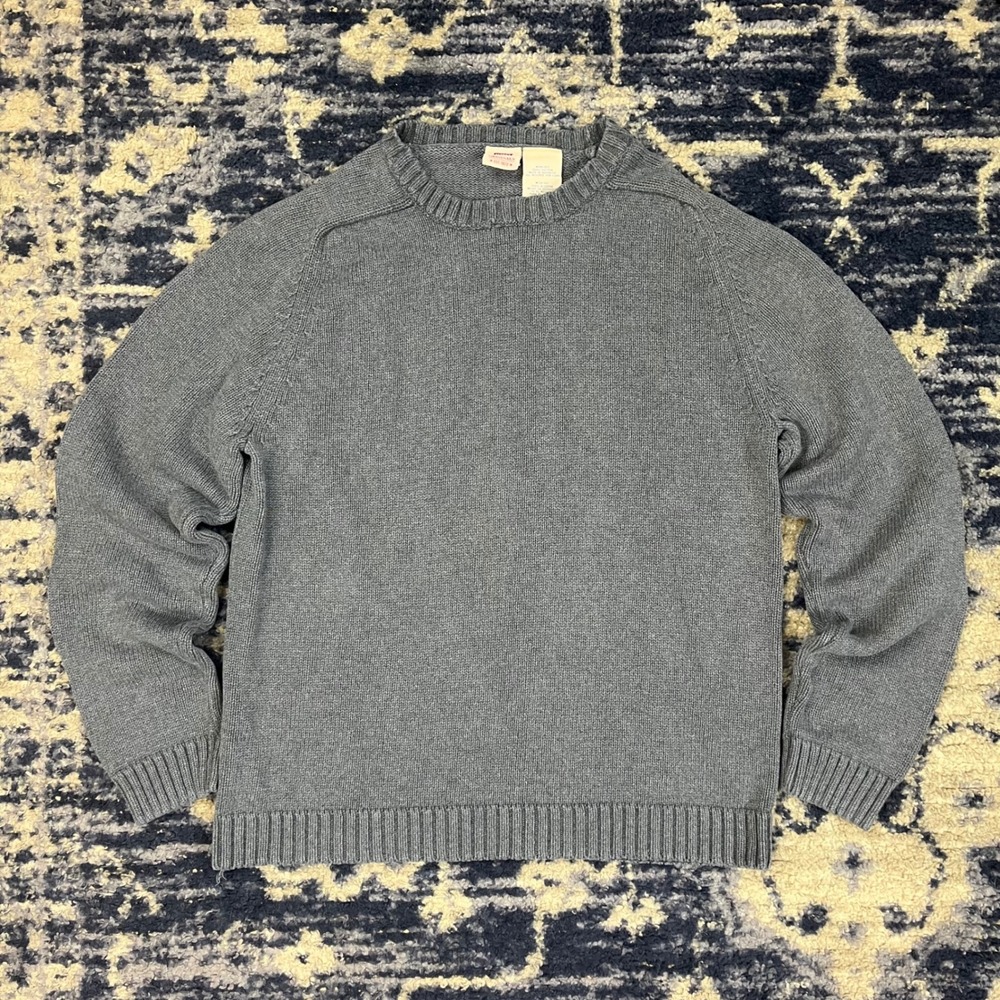 Faded Glory Originals Mens Gray Cotton Knit Crew Neck Sweater Size M 38-40